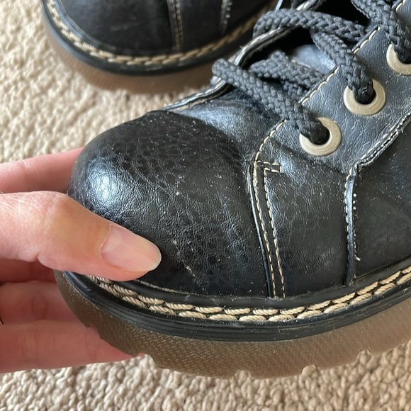Vintage Faded Glory Chunky Sneakers W’s 8 Y2K 90’s Combat Boot Black Grunge Shoe - Picture 11 of 16